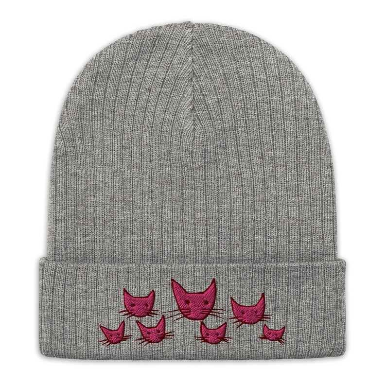 Pink Kitties Recycled Beanie