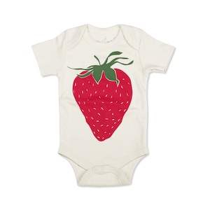 Aardbei Romper, biologische babykleding, Baby Aardbei Romper, Aardbei Baby, Aardbeien Tee, Fruit Babykleren, Fruit Baby Cadeau