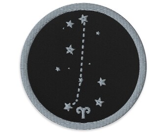 Aries Embroidered Iron-On Patch: Zodiac Astrology Gift