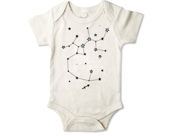 Sagittarius Sign, Organic Bodysuit, Sagittarius Newborn, Gift for Sagittarius, Astrology Gift, Zodiac Bodysuit, November Baby, December Baby