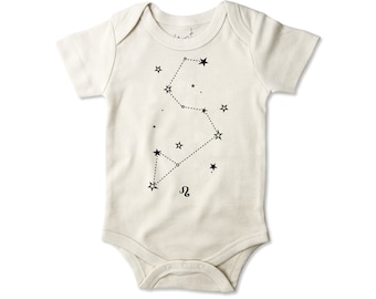 Leo Baby Gift, Organic Baby Bodysuit, Leo Newborn Gift, Astrology Gift Ideas, Unisex Baby Gift, July Baby, August Baby, Baby Shower Present