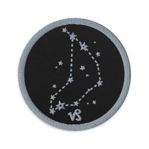 山羊座の刺繍パッチ、刺繍パッチ、星座パッチ、アイロン接着パッチ、山羊座パッチ、占星術ギフト、山羊座の星座ギフト