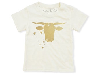 Taurus Shirt, Eco Baby Kids Tee | Astrology | Gender Neutral | April 20 - May 20 | Horoscope Zodiac Gift