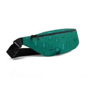 Beetles Fanny Pack, Cute Hip Bag, Bug Bag, Hands Free Bag, Womens Belt Bag, Waist Bag, Belt Bag, Hip Pack, Green Fanny Pack, Travel Bag
