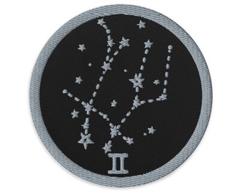 Gemini Embroidered Iron-On Patch: Zodiac Astrology Gift