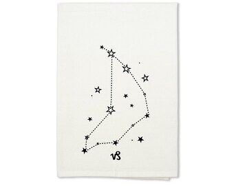 Theedoek van biologisch katoen Steenbok, astrologisch cadeau