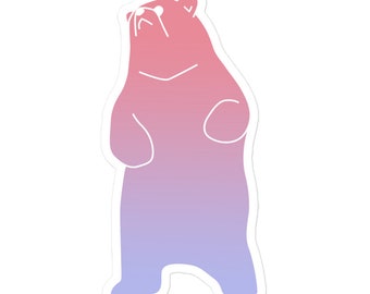 Pink Ombre Bear Sticker, Teddy Bear Sticker, Vinyl Sticker, Cute Bear Stickers, Forest Stickers, Bear Sticker Cute, Woodland Animal Sticker