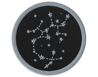 Sagittarius Zodiac Patch: Embroidered Constellation Circle (3 inch)