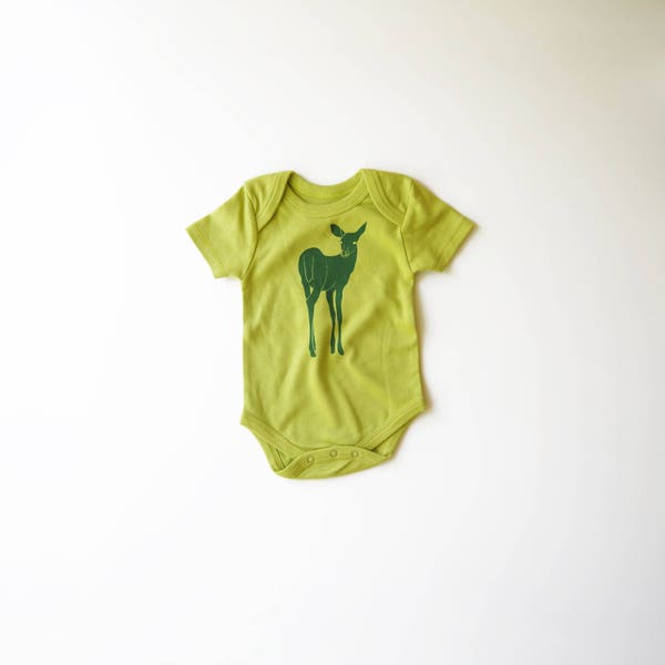 SALE | 50% OFF | 3-6m | Be a Deer | Organic Baby Bodysuit | Baby Fawn | Screen Printed | Babies One Piece | Gender Neutral | Unisex