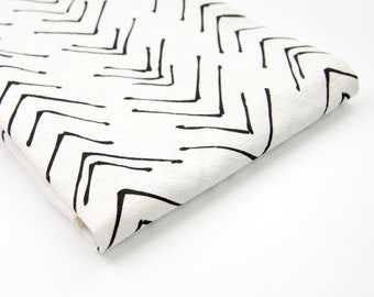 Organic Cotton Tea Towel: Veeve Stripes, Mudcloth Print