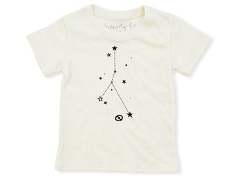 Cancer Zodiac Kids Tee, Astrology Star Sign Shirt, Eco Friendly