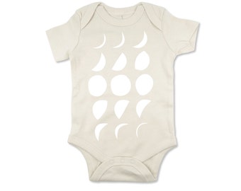 Babyromper van biologisch katoen, maanfase, genderneutraal