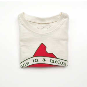 Organic Kids Clothes, One in a Melon, Kids Watermelon Tee, Screen Printed Tee, Funny Shirt for Kids, Watermelon Kids, Shirts with Sayings image 5