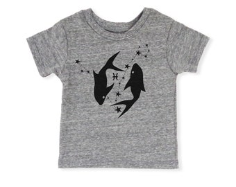 Pisces Zodiac Kids Tee, Horoscope Baby Shirt