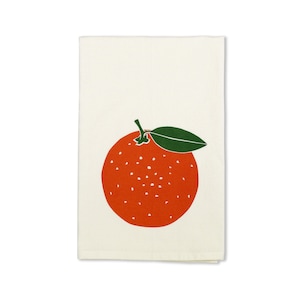 Orange Tea Towel, Fruit Kitchen Decor, Organic Tea Towel, Fruit Dish Towels, Housewarming Gift, Eco Friendly Gifts, Fruit Towels