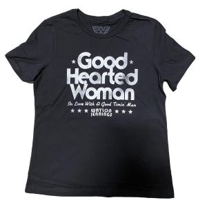 Good Hearted Woman Waylon Jennings Womens Tee Shirt (Black)