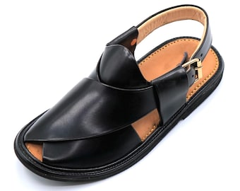 Peshawari Chappal Round Shape Ultra Soft Medicated Black