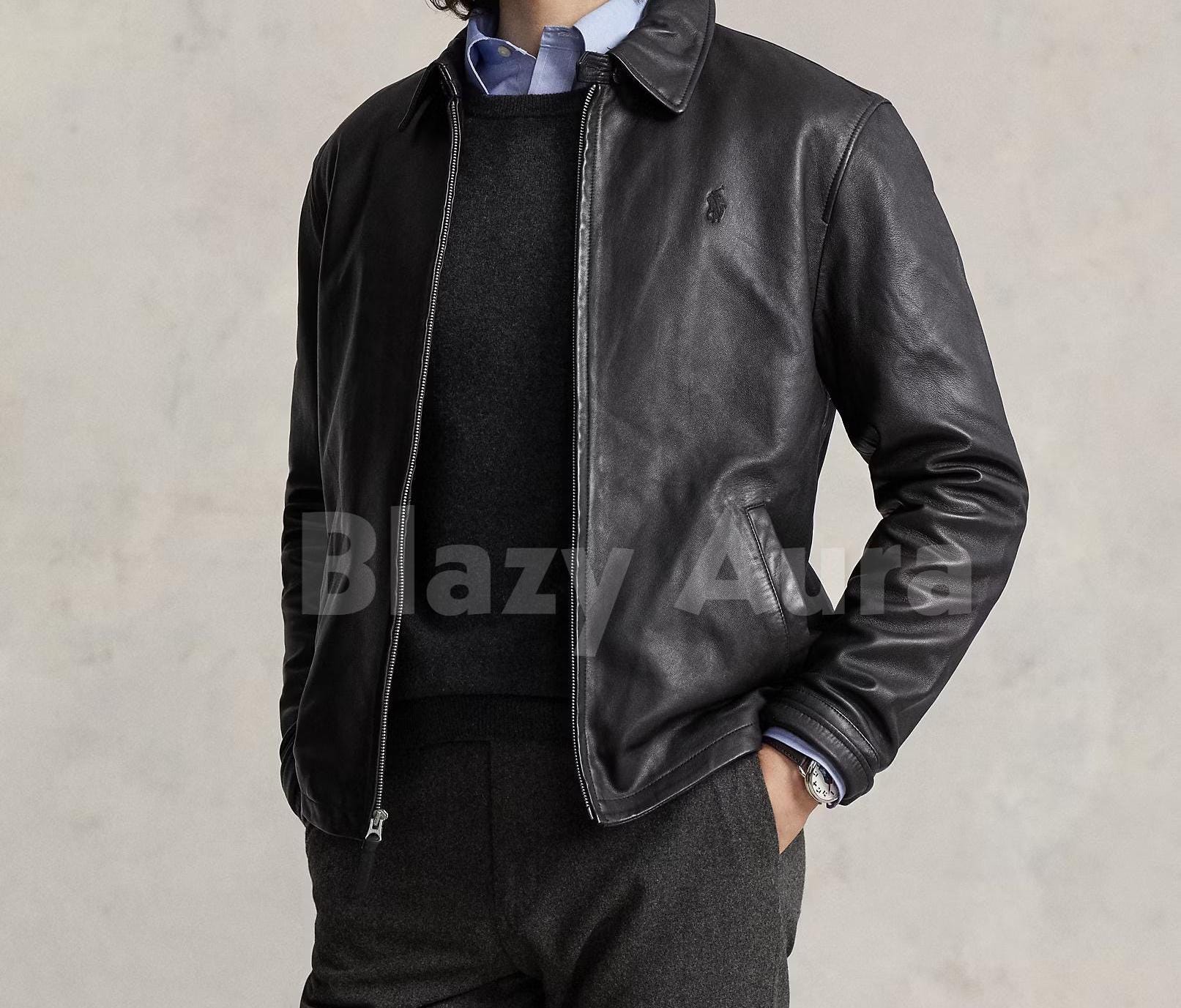 Polo Leather Jacket - Etsy Polo Leather Jacket - Etsy