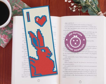 Bunny Bookmark Cross Stitch Pattern: Beginner Rabbit Chart (PDF Pattern)