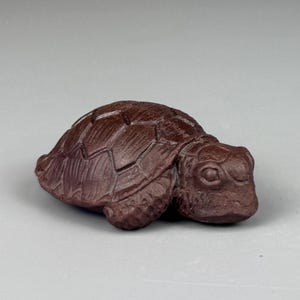 Miniature Turtle Figurine | Handcrafted Clay Sculpture | Tea Pet or Desk Companion