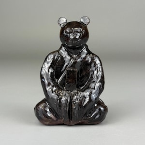 Handmade Glazed Ceramic Figurine – Seated Bear Monk | Kunming 2023