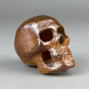 Wood-Fired Skull Tea Pet | Handmade Guangdong Clay Figurine | Kunming 2023 Kiln Firing
