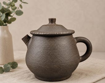 Artisan Clay Teapot, Rustic Pottery Tea Brewer For Tea Lovers