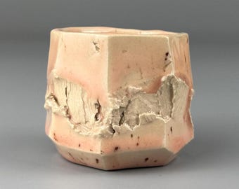Handmade Kurinuki Mug, Rustic Ceramic Tea Cup, Wabi Sabi Pottery
