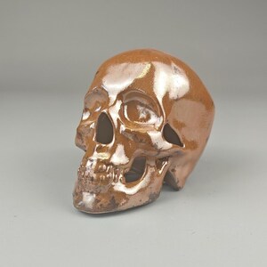 Bronze Ceramic Skull | Handmade Decorative Sculpture