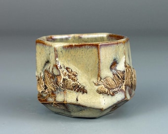 Artisan Kurinuki Ceramic Cup, Handmade Pottery Mug For Tea