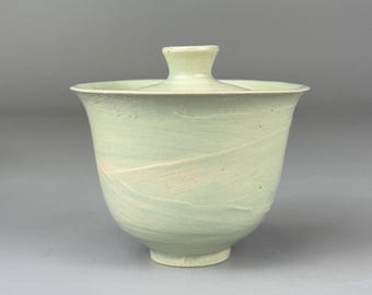 Gaiwan artigianale – 120 ml / Esterno strutturato e interno smaltato / Teiera ispirata al Wabi-Sabi