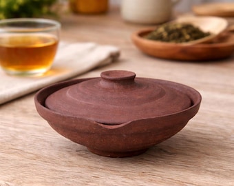 Shiboridashi Teapot 120ml Handmade Clay Kyusu, Japanese Tea Pot for Sencha, Gongfu Tea Brewer, Wabi Sabi Teaware Gift