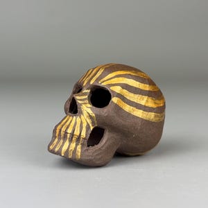 Handcrafted Clay Skull – Golden Sunbeam Design | Tea Pet or Altar Piece | Kunming 2023