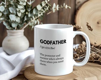 Godfather Mug, Protector and Mentor, Thoughtful Coffee Mug for Godfather, Personalized Appreciation Gift, 11oz or 15oz