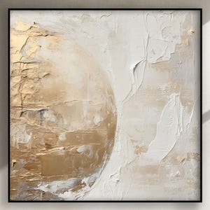 Minimalist Gold and White, Elegant, 100% Handmade Oil Painting, Textured Abstract Art, Original Wall, Modern Oil Painting for Living Room