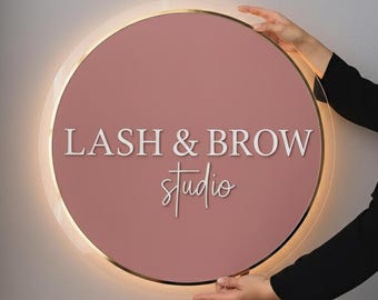 Custom Acrylic Business Sign | Custom LED Logo Sign | Personalized Acrylic Wall Sign | Modern Office Store Salon Decor | Company Logo Sign