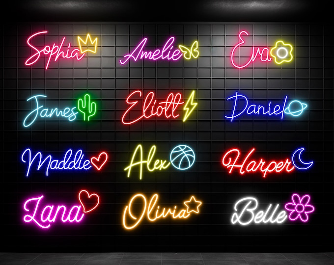 Custom Name Neon Sign for Kids, Custom Led Sign Wall Decor, Custom Led Light Bedroom Decor, Kid's Room Decor Personalized Gift, Gift for Her
