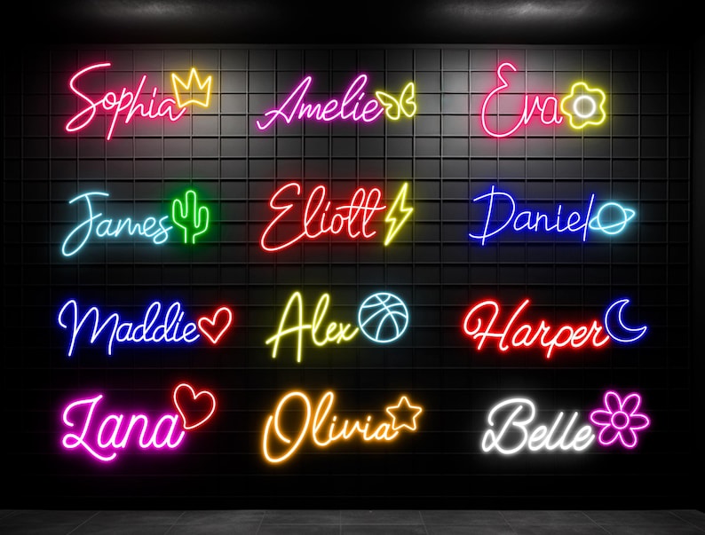 Letrero de neón con nombre personalizado para niños, decoración de pared con letrero LED personalizado, decoración de dormitorio con luz LED personalizada, decoración de habitación infantil, regalo personalizado, regalo para ella