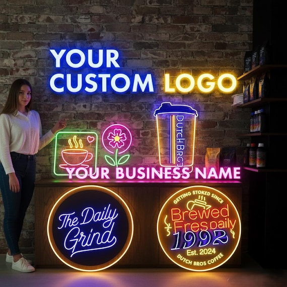 Custom Neon Logo Sign | Personalized LED Business Sign | Custom LED Logo Wall Decor | Business Logo Sign | Logo Light For Studio