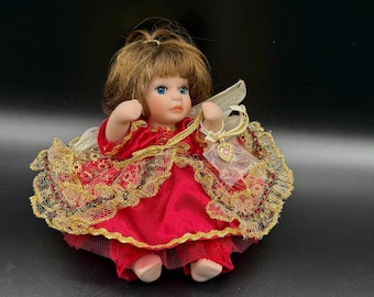 Paradise Galleries Birthstone Angels Collection JULY 6" Sitting Porcelain Doll