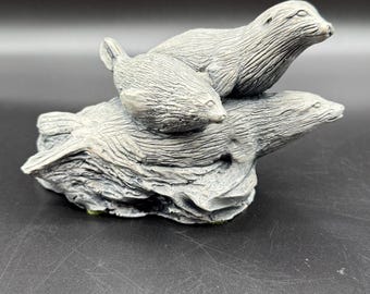 Mt. St. Helens Volcanic Ash Seal Sculpture: 80's Native Art
