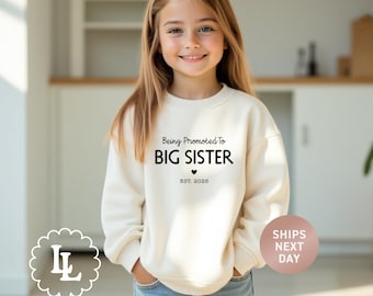 Big Sister Est. 2026 Kids Sweatshirt - Natural Spring Pullover