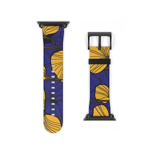 Lebendige Blumen Afrikanischer Druck Armband, Buntes Accessoire, Geschenk für Sie, Geschenk für Ihn, Einzigartiger Stil, Stilvolles Armband, Apple Watch
