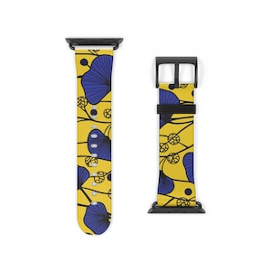 Lebendige Blumen Afrikanischer Druck Armband, Buntes Accessoire, Geschenk für Sie, Geschenk für Ihn, Einzigartiger Stil, Stilvolles Armband, Apple Watch