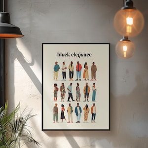 Kunstdruck Afrikanischer Kunst: Minimalistische Schwarze Figuren, Ethnische Dekoration