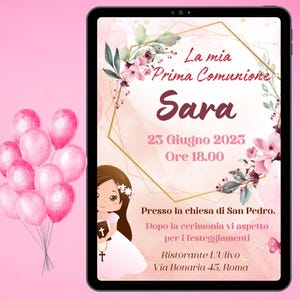 Invito Digitale Personalizzato per Festa di Prima Comunione