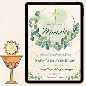 Invito Digitale Personalizzato per Festa Santa Cresima