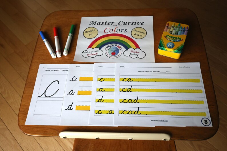 Color Full Cursive Master Cursive W/ Colors | Cursive Writing Workbook & Video Lessons 4 ...