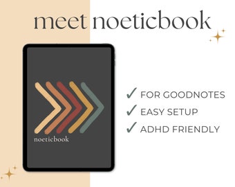 Noeticbook: Let's Go GoodNotes Digital Planner Journal Notebook ADHD Friendly