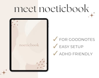 Noeticbook: Blush Boho GoodNotes Digital Planner Journal Notebook ADHD Friendly